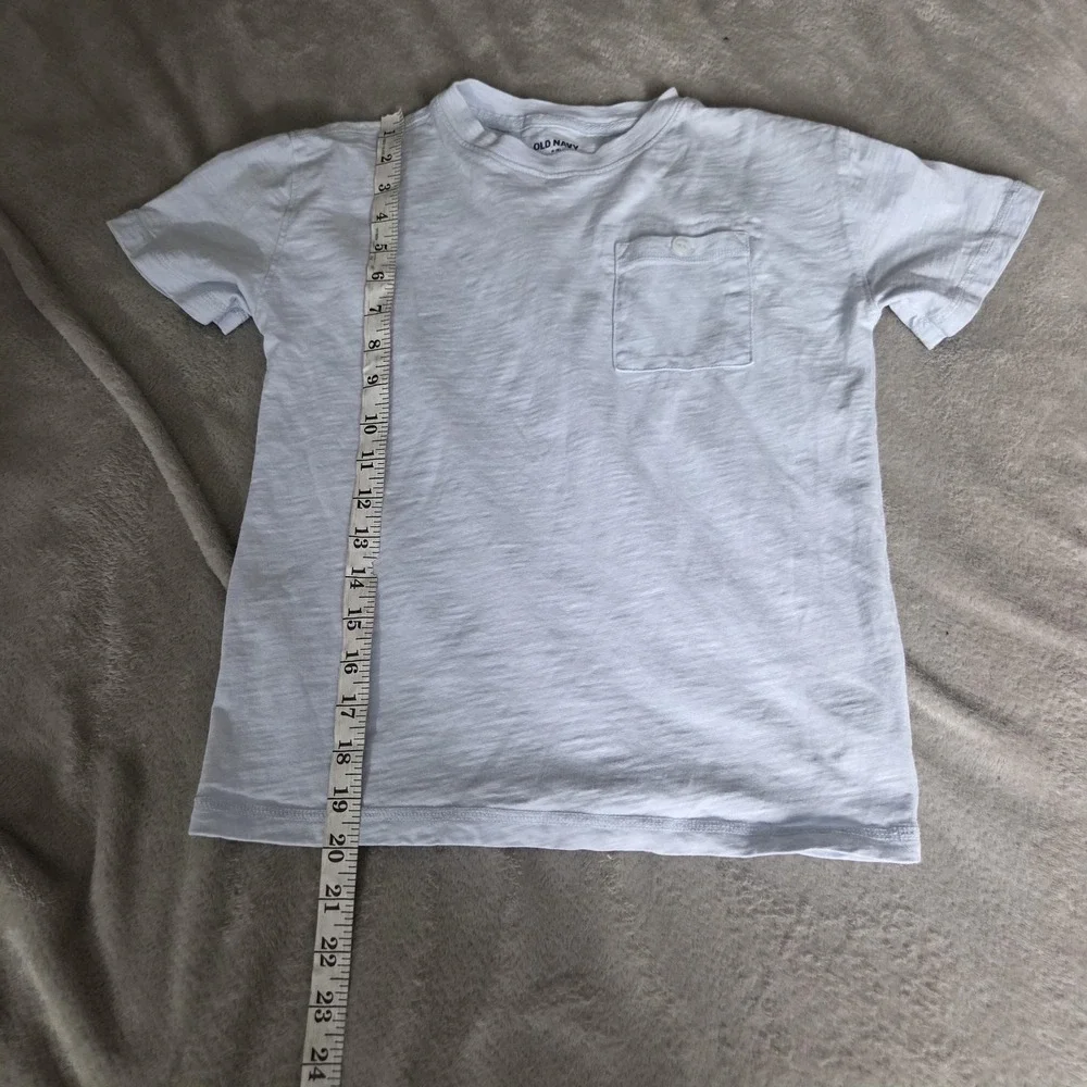 Old Navy Shirt Kids 8 Blue Tagless Pocket Crew Neck Basic Tee T-Shirt Top